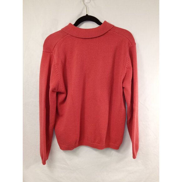 Croft and Barrow Women's Salmon Pink Zip-Up Sweater Size See Measurements - Picture 2 of 3